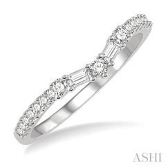 ASHI Chevron Baguette Diamond Wedding Band 31415PPFHWG