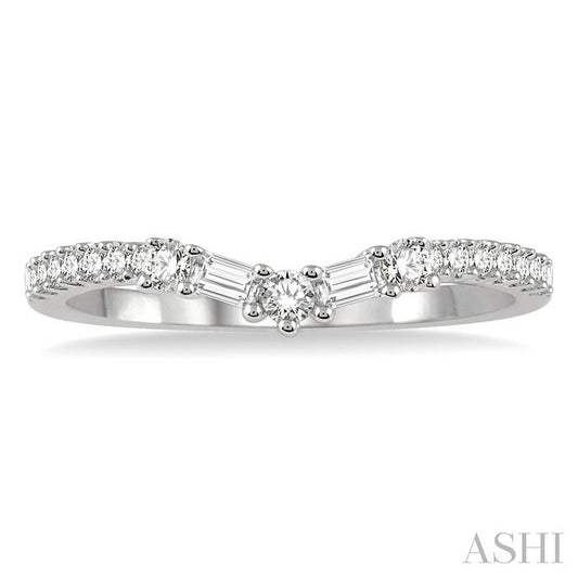 ASHI Chevron Baguette Diamond Wedding Band 31415PPFHWG
