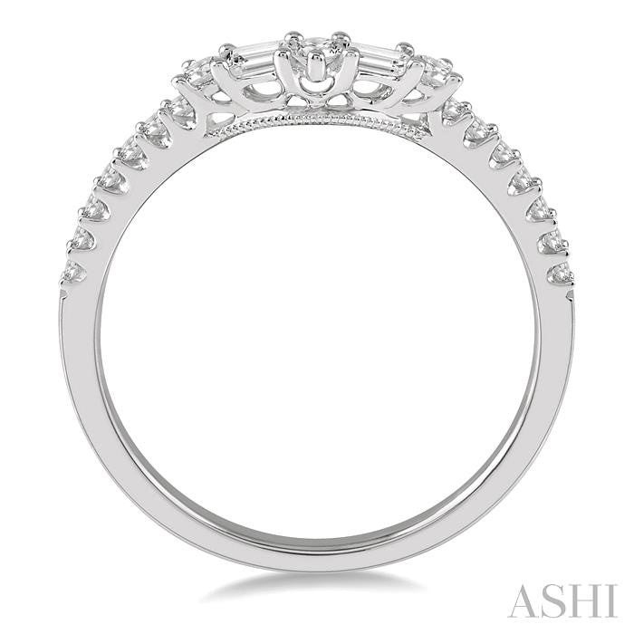 ASHI Chevron Baguette Diamond Wedding Band 31415PPFHWG