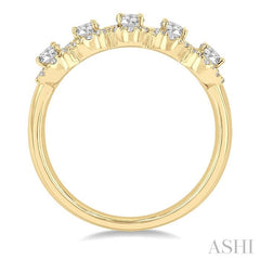 ASHI Oval Shape 5 Stone Halo Half Eternity Diamond Wedding Band 314E1PPFHYG
