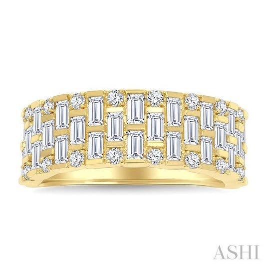 ASHI Grid Baguette Diamond Fashion Band 31510PPFGYG-1.10