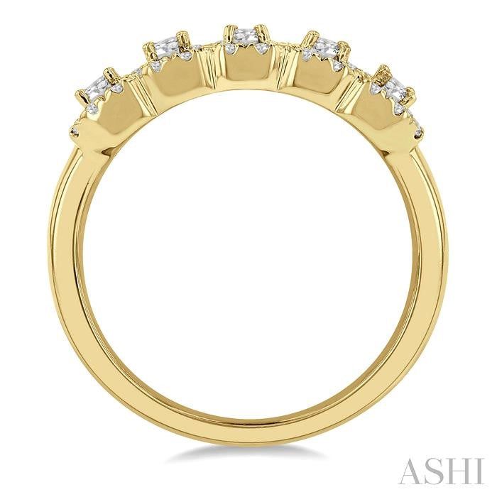 ASHI Emerald Shape 5 Stone Halo Half Eternity Diamond Wedding Band 315E1PPFHYG