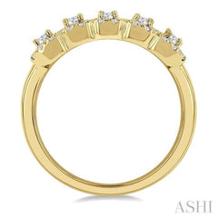 ASHI Emerald Shape 5 Stone Halo Half Eternity Diamond Wedding Band 315E1PPFHYG