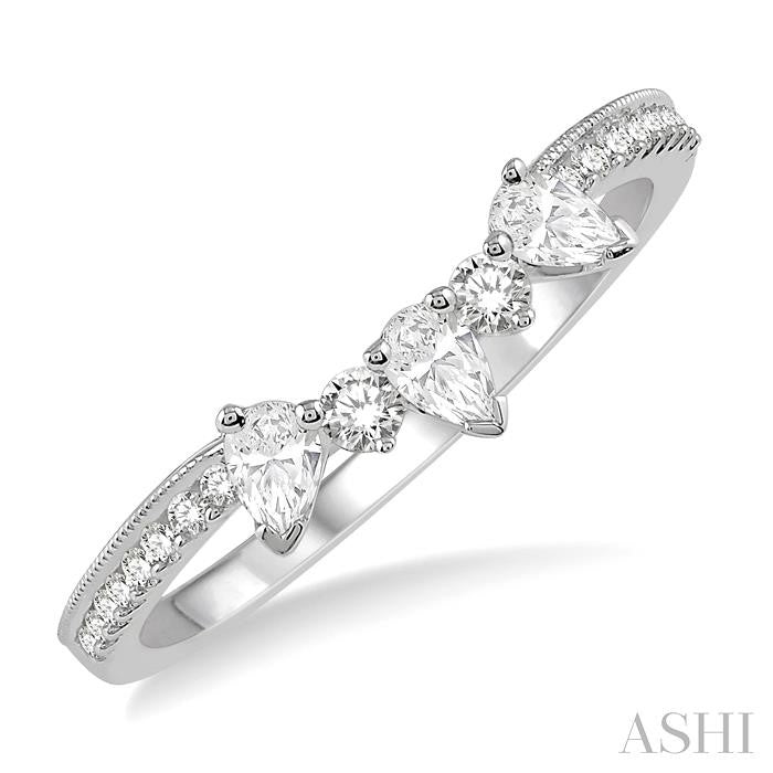 ASHI Chevron Diamond Wedding Band 31634PPFGWG