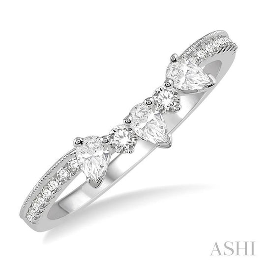 ASHI Chevron Diamond Wedding Band 31634PPFGWG