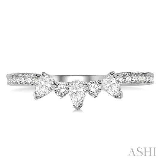 ASHI Chevron Diamond Wedding Band 31634PPFGWG