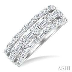 ASHI Three Row Baguette Diamond Fashion Band 31660PPFHWG-1.50