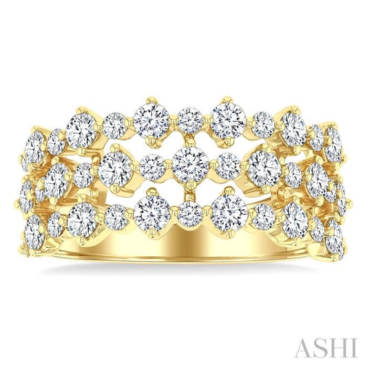 ASHI Bold Three Row Diamond Fashion Band 31670PPFGYG-1.50