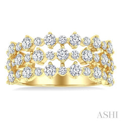 ASHI Bold Three Row Diamond Fashion Band 31670PPFGYG-1.50