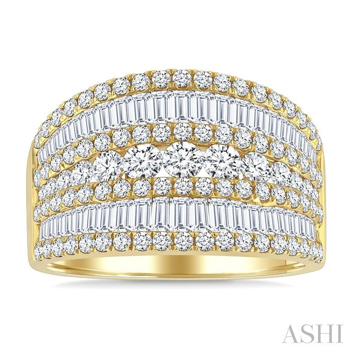 ASHI Baguette Diamond Fashion Bold Band 31840PPFGYG-2.00