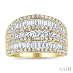 ASHI Baguette Diamond Fashion Bold Band 31840PPFGYG-2.00
