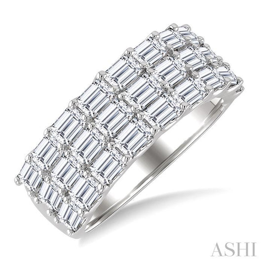 ASHI 3 Row Baguette Diamond Bold Band 31850PPFHWG-3.00