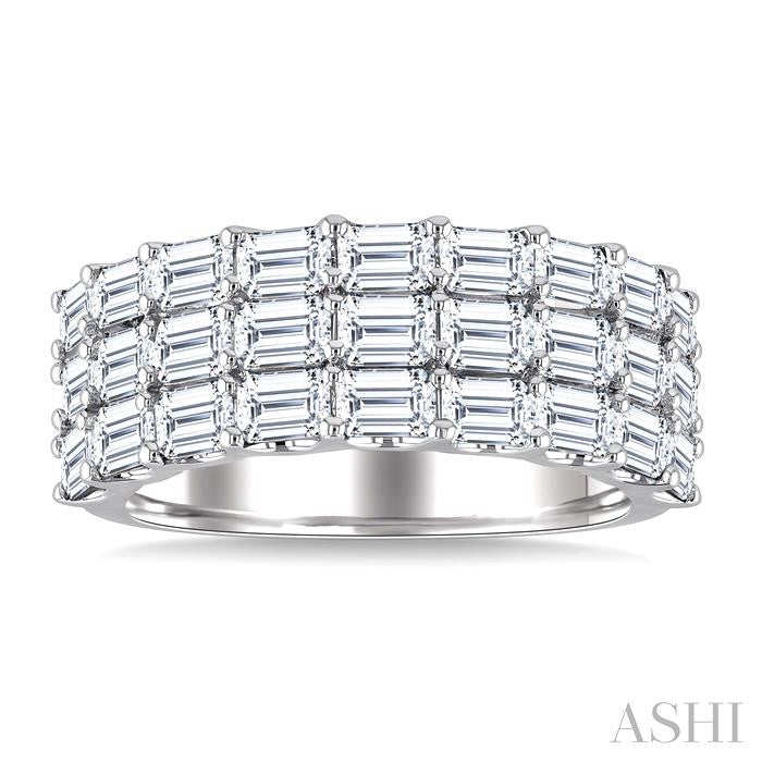 ASHI 3 Row Baguette Diamond Bold Band 31850PPFHWG-3.00