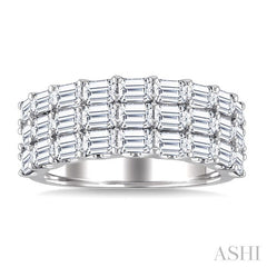 ASHI 3 Row Baguette Diamond Bold Band 31850PPFHWG-3.00