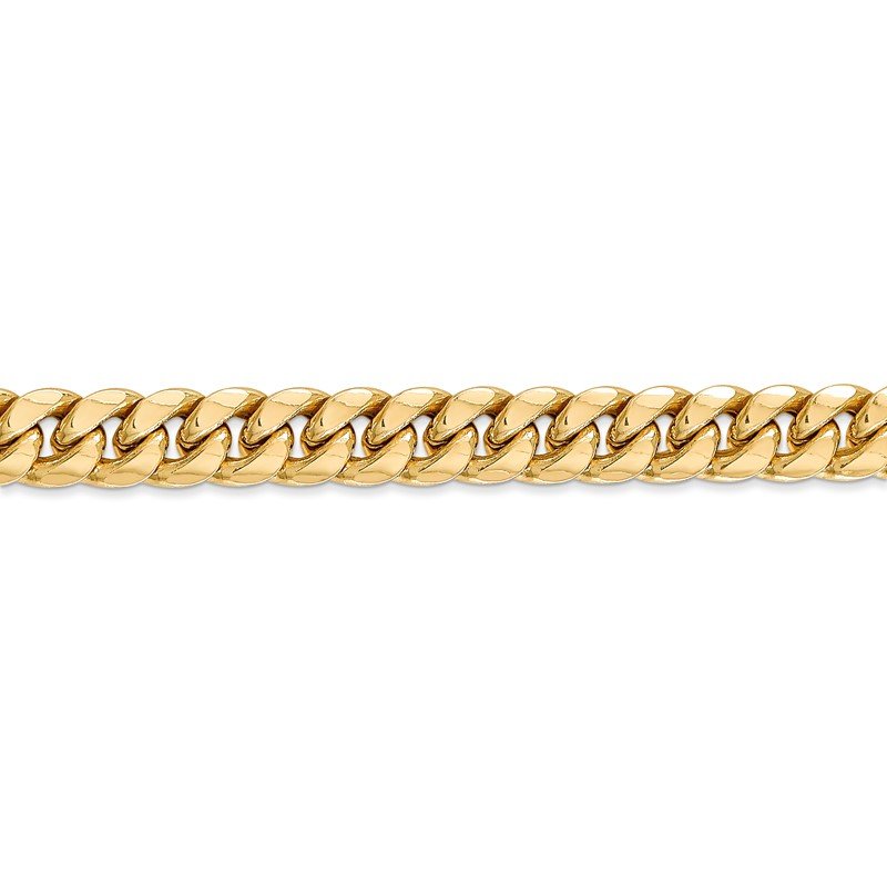 Quality Gold 14K 8 inch 7.3mm Semi-Solid Miami Cuban with Lobster Clasp Bracelet BC156