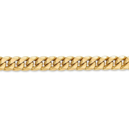 Quality Gold 14K 8 inch 7.3mm Semi-Solid Miami Cuban with Lobster Clasp Bracelet BC156