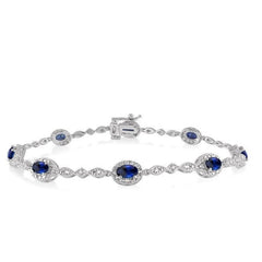 Parkplace Jewelers Oval Shape Gemstone & Halo Diamond Bracelet 76859PPFSSPWG