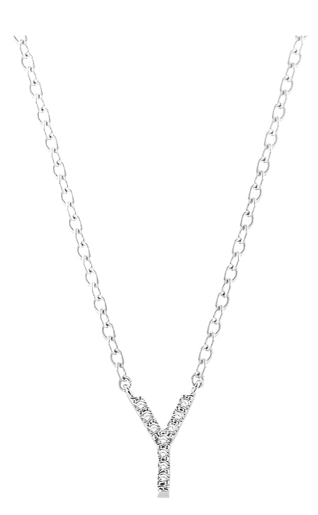 Parkplace Jewelers Block 'Y' Initial Diamond Pendant 912F9PPTSPDWG-Y