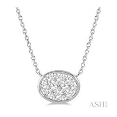 ASHI Oval Shape East-West Lovebright Essential Diamond Pendant 9978UPPFGNKWG