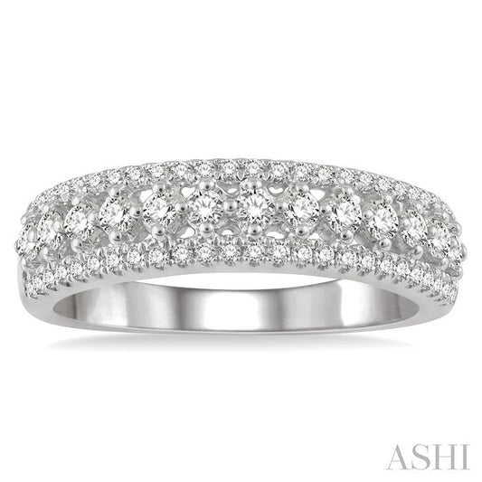 ASHI Three Row Diamond Fashion Band 320E3PPFHWG