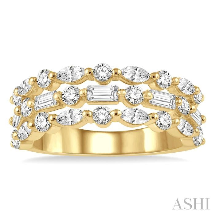 ASHI Bold Three Row Baguette Diamond Fashion Band 325E0PPFGYG-1.50