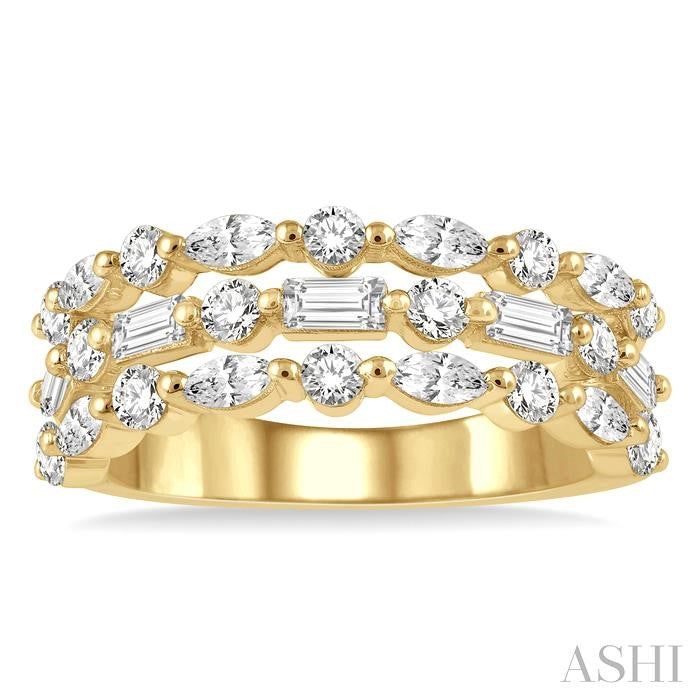 ASHI Bold Three Row Baguette Diamond Fashion Band 325E0PPFHYG-1.50