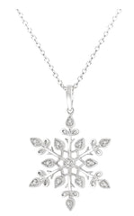 Parkplace Jewelers Silver Snow Flake Diamond Fashion Pendant 84089PPSSSLPD