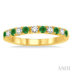 ASHI 11 Alternate Gemstone & Diamond Wedding Band 32847PPFHEMYG