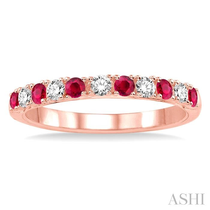 ASHI 11 Alternate Gemstone & Diamond Wedding Band 32847PPFHRBPG