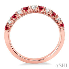 ASHI 11 Alternate Gemstone & Diamond Wedding Band 32847PPFHRBPG