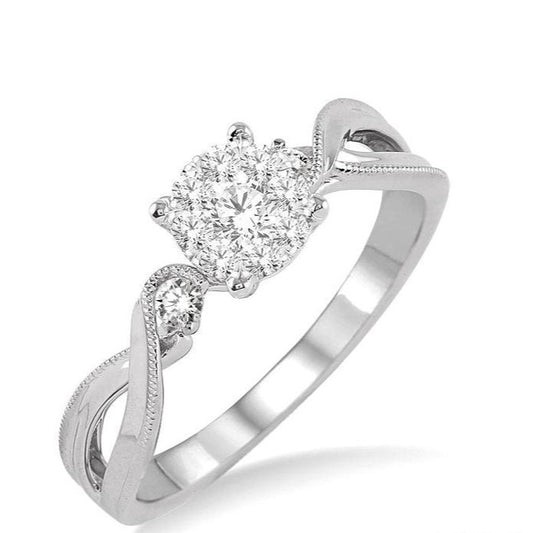 Parkplace Jewelers Round Shape Lovebright Diamond Engagement Ring 15345PPFHWG-LE