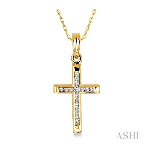 ASHI Channel Set Cross Diamond Pendant 95118PPTXPD