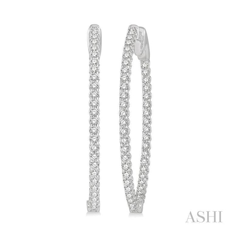 ASHI Inside-Out Diamond Oval Hoop Earrings 624B1PPFGERWG