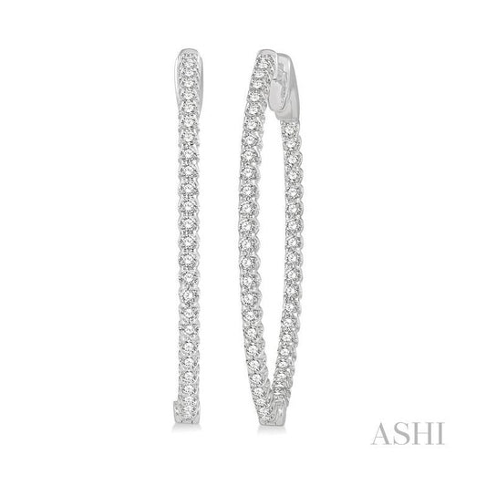 ASHI Inside-Out Diamond Oval Hoop Earrings 624B1PPFGERWG