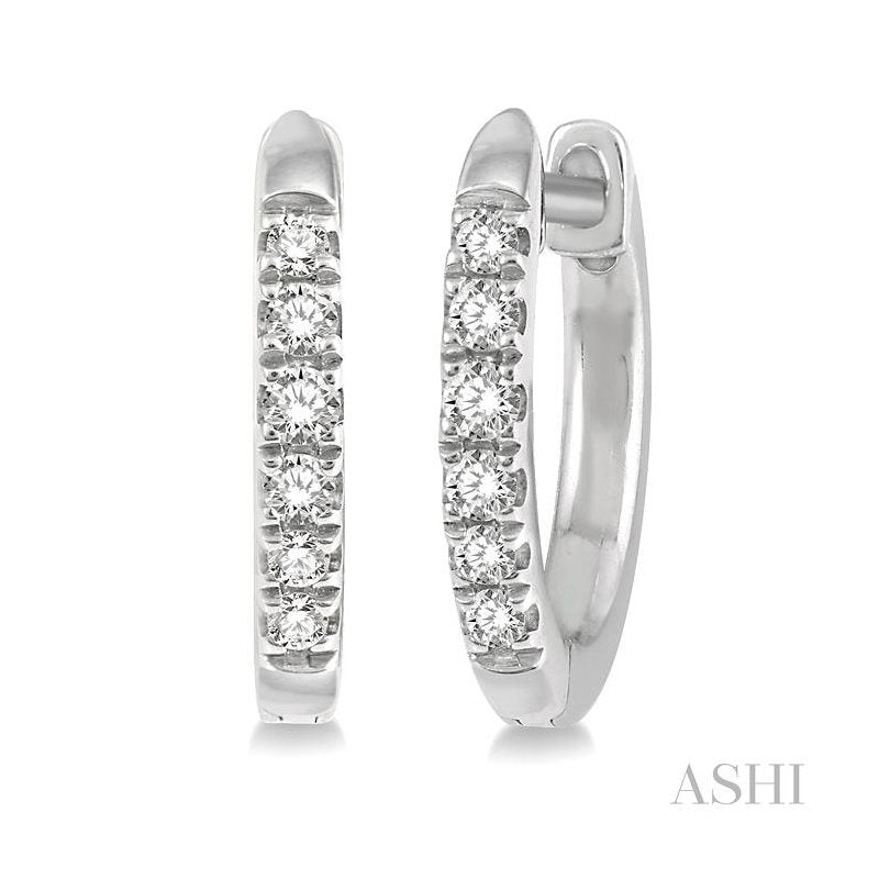 ASHI Petite Diamond Huggie Fashion Earrings 664V8PPTSERWG