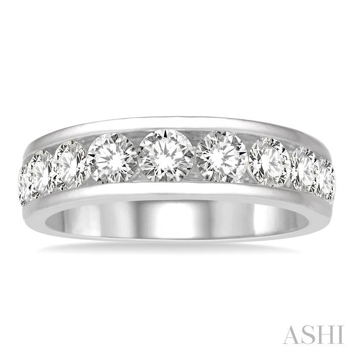 ASHI 11 Stone Channel Set Diamond Wedding Band 33310PPFHWG-2.00