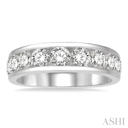ASHI 11 Stone Channel Set Diamond Wedding Band 33310PPFHWG-2.00