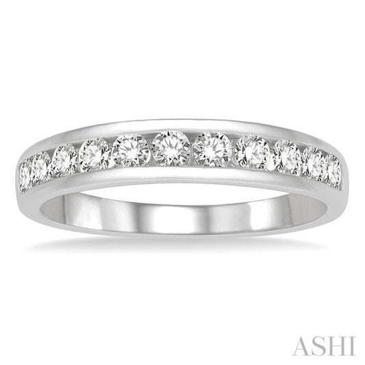 ASHI 11 Stone Channel Set Diamond Wedding Band 33313PPFHWG