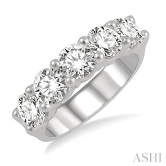 ASHI Round Shape 5 Stone Diamond Wedding Band 33340PPFHWG-2.50