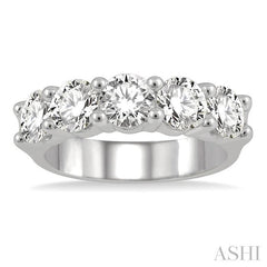 ASHI Round Shape 5 Stone Diamond Wedding Band 33340PPFHWG-2.50