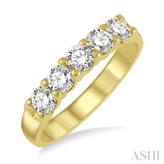 ASHI Round Shape 5 Stone Diamond Wedding Band 33342PPFHYG