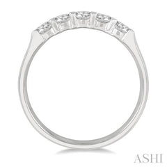 ASHI Round Shape 5 Stone Diamond Wedding Band 33343PPFHWG