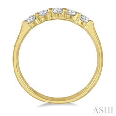 ASHI Round Shape 5 Stone Diamond Wedding Band 33343PPFHYG