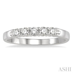 ASHI Round Shape 5 Stone Diamond Wedding Band 33346PPFHWG