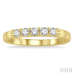 ASHI Round Shape 5 Stone Diamond Wedding Band 33346PPFHYG