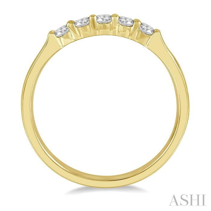 ASHI Round Shape 5 Stone Diamond Wedding Band 33346PPFHYG