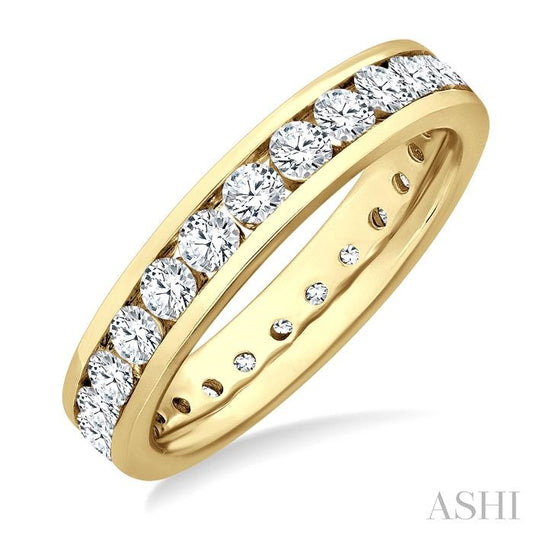 ASHI Channel Set Eternity Diamond Wedding Band 33380PPFGYG-1.50