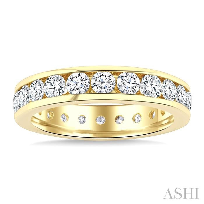 ASHI Channel Set Eternity Diamond Wedding Band 33380PPFGYG-2.00