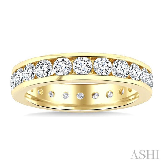 ASHI Channel Set Eternity Diamond Wedding Band 33380PPFGYG-2.00
