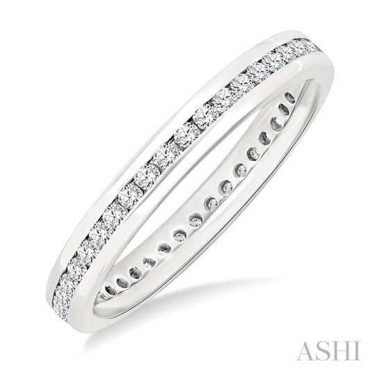 ASHI Channel Set Eternity Diamond Wedding Band 33383PPFGWG